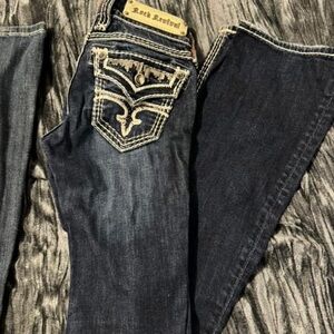 Dark Blue Embroidered Women's Jeans